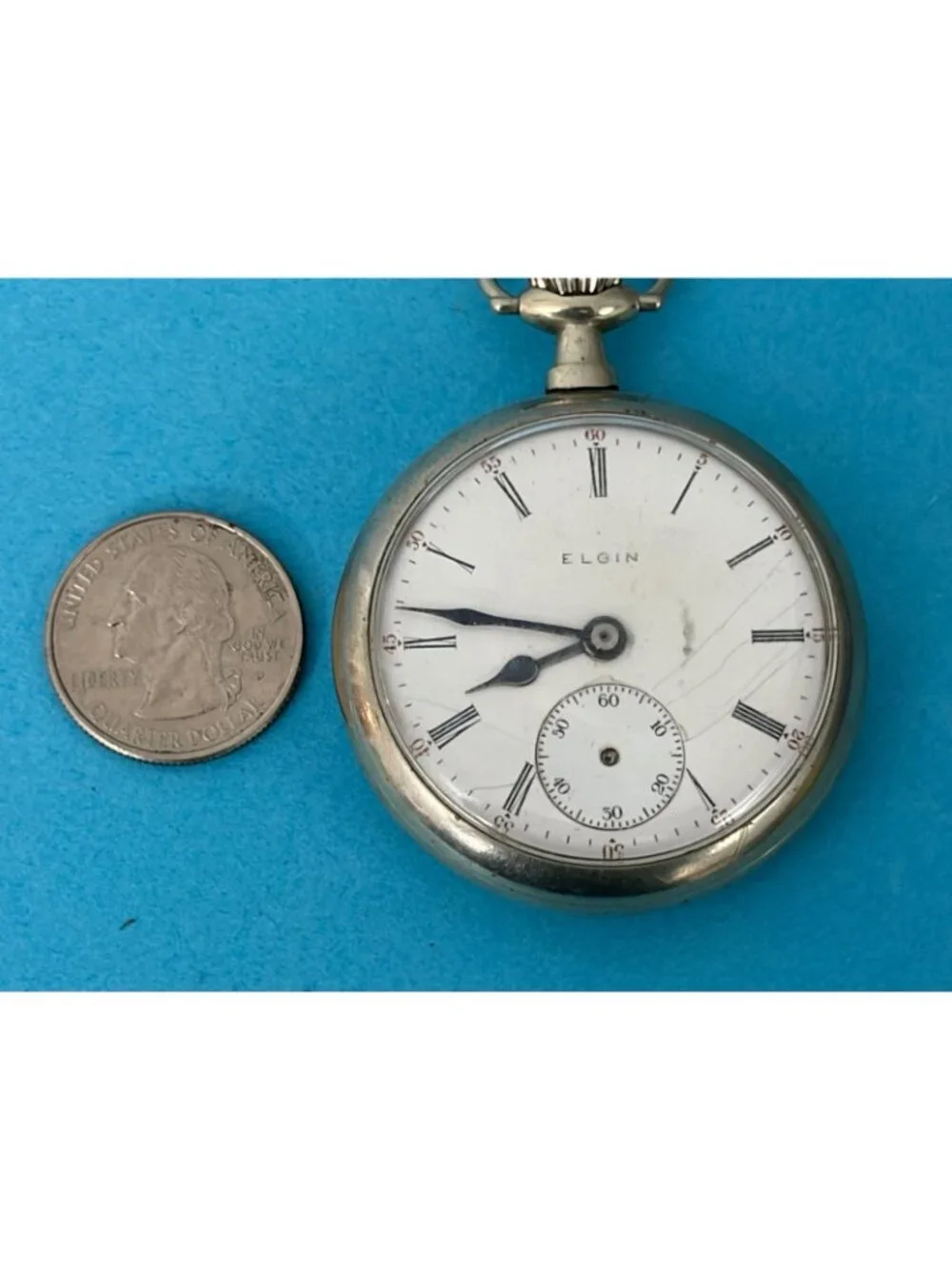 1925 Elgin Pocket Watch Model 7 480 16s 7j Fahy’s case 4 parts / repair